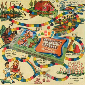 Curio & Co. plays classic board game Candy Land.
