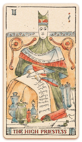 II - The High Priestess card of the Curio & Co. Tarot of Musterberg deck - The 79-card deck - for game and cartomancy - by Curio and Co. (www.curioandco.com - Curio and Co. OG)