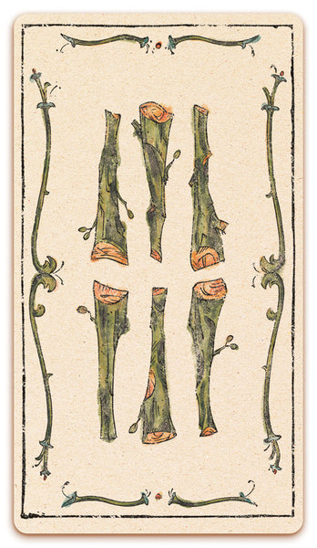 6 of Wands card of the Curio & Co. Tarot of Musterberg deck - The 79-card deck - for game and cartomancy - by Curio and Co. (www.curioandco.com - Curio and Co. OG)