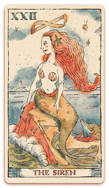 XXII - The Siren card of the Curio & Co. Tarot of Musterberg deck - The 79-card deck - for game and cartomancy - by Curio and Co. (www.curioandco.com - Curio and Co. OG)