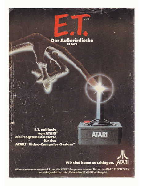 Curio & Co. looks at German poster for the E.T. videogame by Atari. Curio and Co. www.curioandco.com