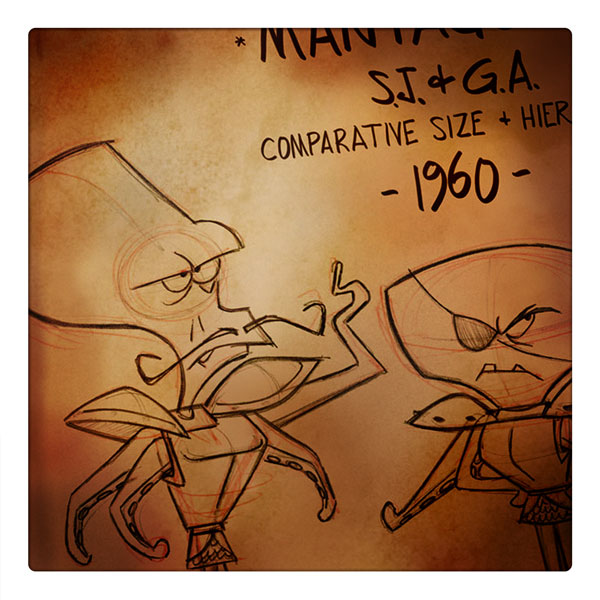 Curio & Co. looks at the big business of animation art. Mantagon model sheet for 1960s animated TV show Spaceman Jax and the Galactic Adventures produced by PUD film. Image courtesy Curio and Co. www.curioandco.com