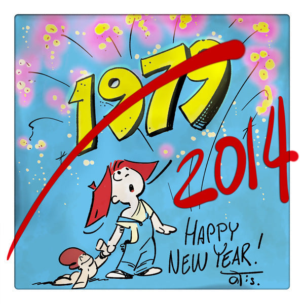 Curio & Co. counts down to the new year with vintage newspaper comic Frank and His Friend. Curio and Co. www.curioandco.com