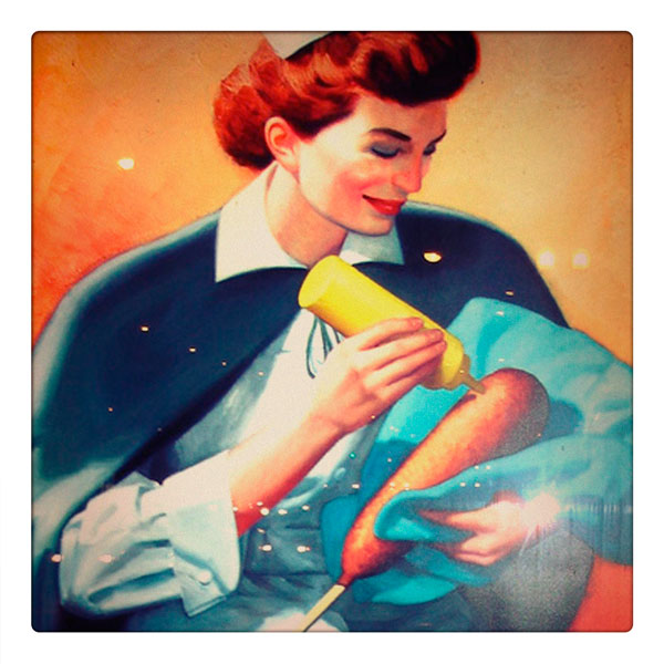 Curio & Co. looks at the history of favorite summertime treat the corn dog. Image from Curio and Co. of an ad for the Cozy Dog Drive-In, the birthplace of the corn dog. www.curioandco.com