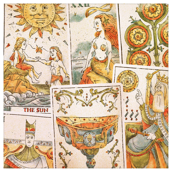 Six illustrated cards from the Tarot of Musterberg