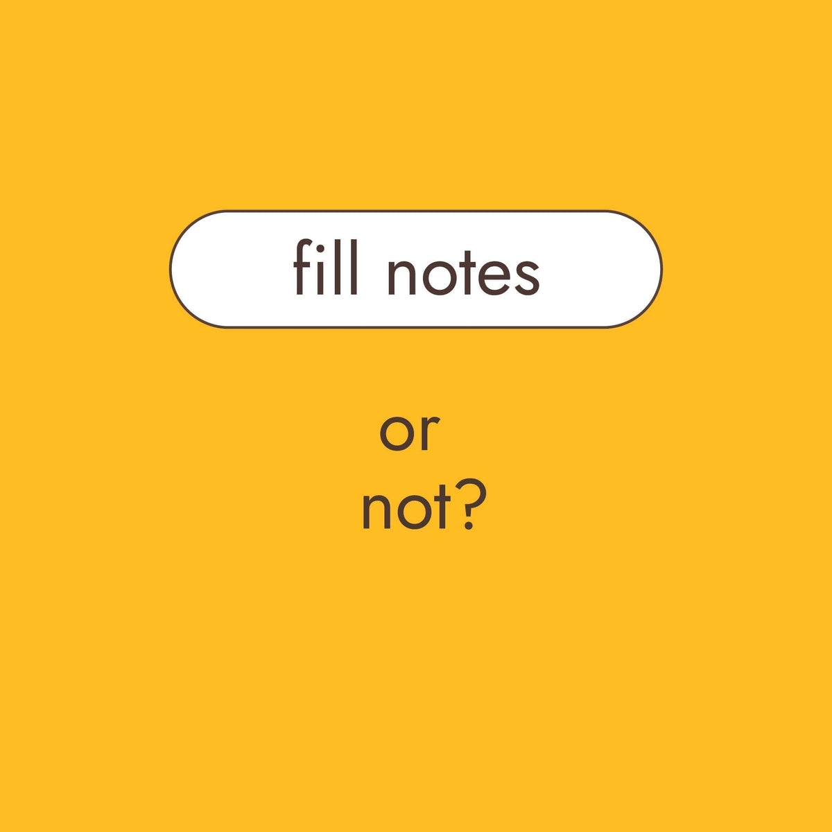 Fill notes bullet graphic with additional text "or not?" on yellow orange background