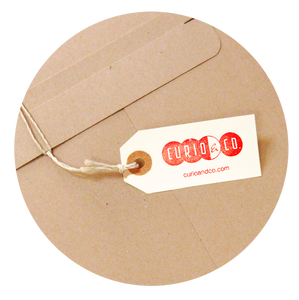 Curio & Co. tag on package