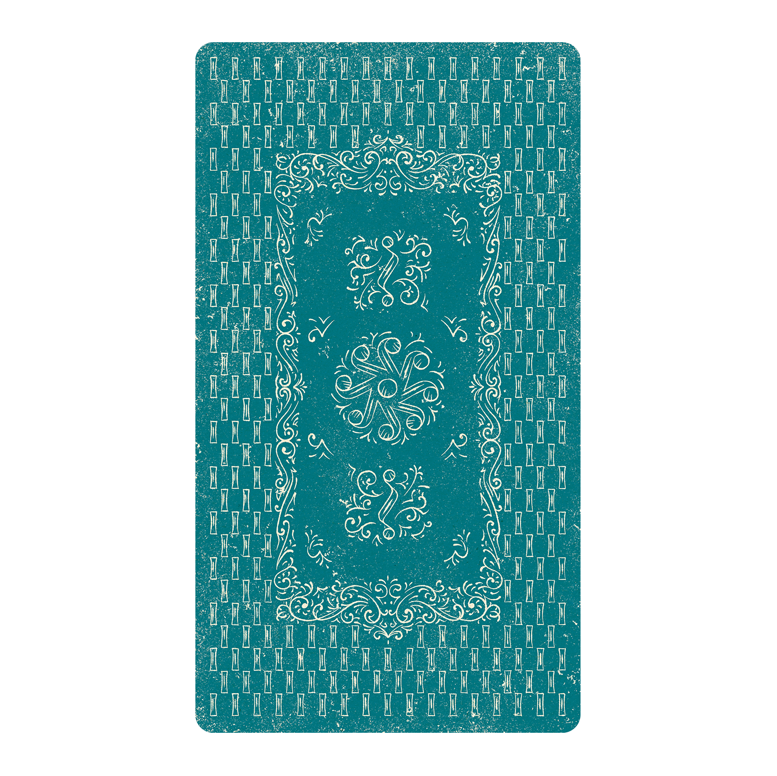 Aqua color card back with delicate pattern design