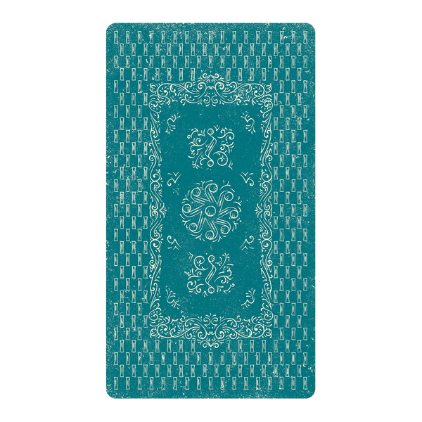Aqua color card back with delicate pattern design