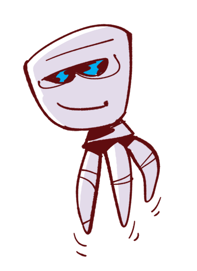 Cartoon character cute Mantagon spaceship floating in air