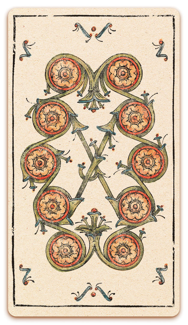 10 of Coins card of the Curio & Co. Tarot of Musterberg deck - The 79-card deck - for game and cartomancy - by Curio and Co. (www.curioandco.com - Curio and Co. OG)