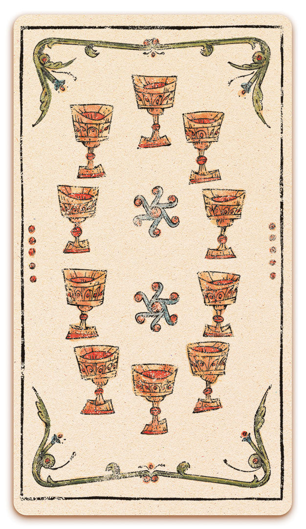10 of Chalices card of the Curio & Co. Tarot of Musterberg deck - The 79-card deck - for game and cartomancy - by Curio and Co. (www.curioandco.com - Curio and Co. OG)