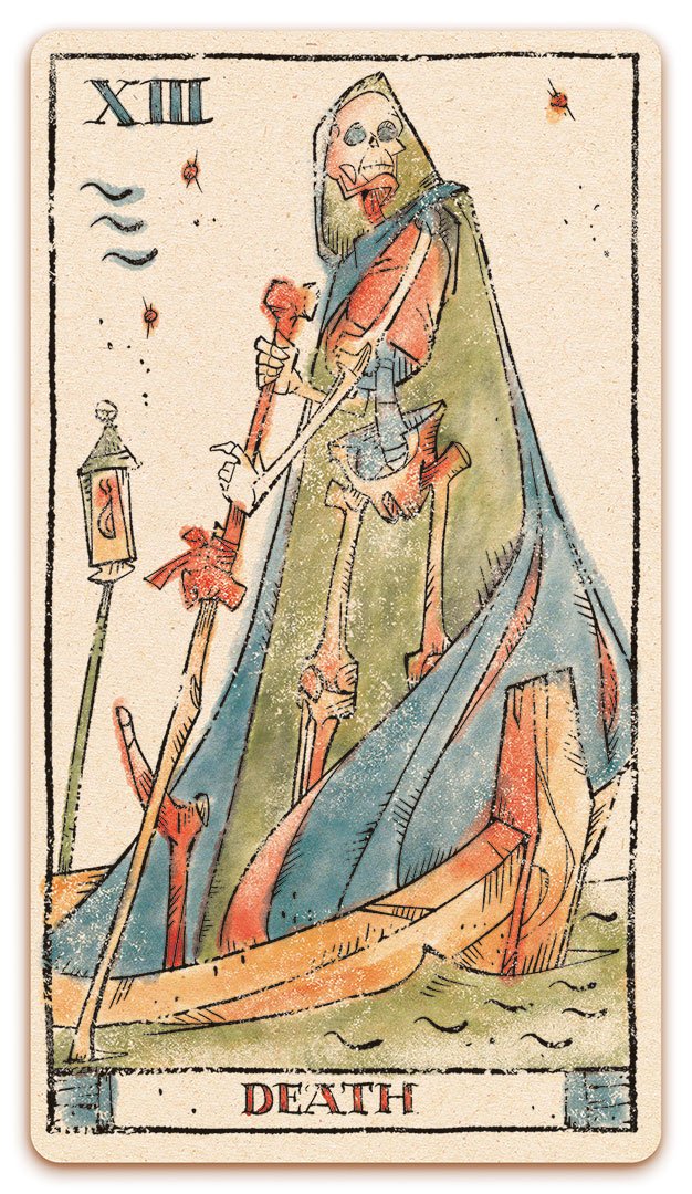 XIII - Death card of the Curio & Co. Tarot of Musterberg deck - The 79-card deck - for game and cartomancy - by Curio and Co. (www.curioandco.com - Curio and Co. OG)