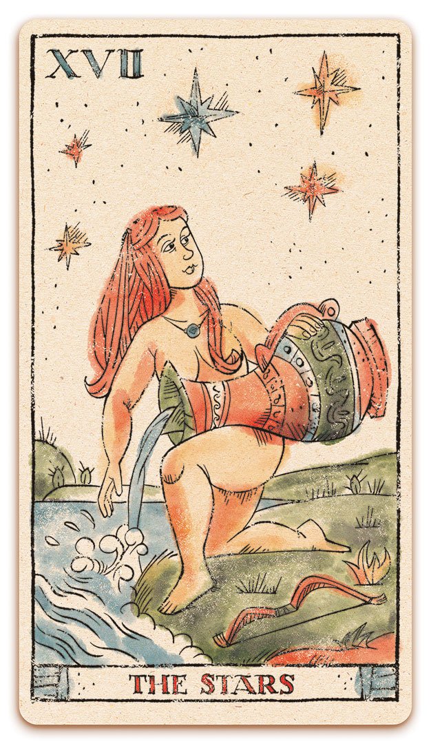 XVII - The Star card of the Curio & Co. Tarot of Musterberg deck - The 79-card deck - for game and cartomancy - by Curio and Co. (www.curioandco.com - Curio and Co. OG)
