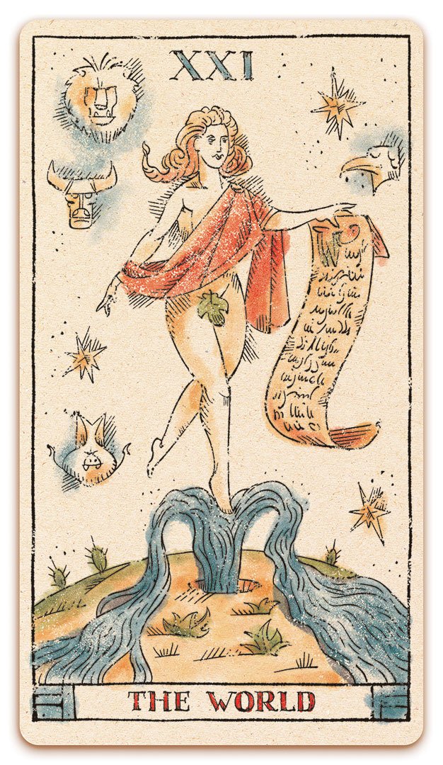 XXI - The World card of the Curio & Co. Tarot of Musterberg deck - The 79-card deck - for game and cartomancy - by Curio and Co. (www.curioandco.com - Curio and Co. OG)