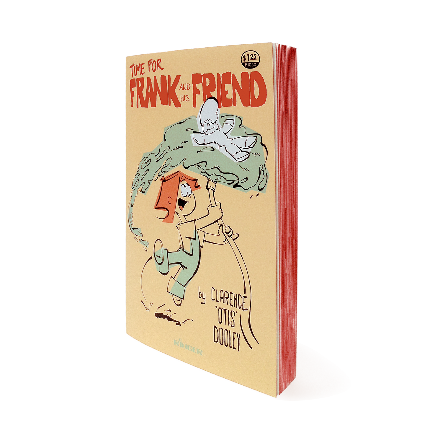 Time for Frank and His friend pocket book in ¾ view showing its the red colored edges with cartoon character jumping with water hose