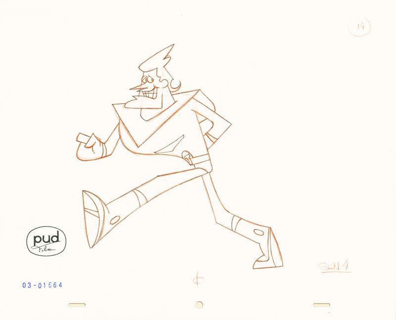  Jim Dewicky - animation production drawing - Jax walks determined