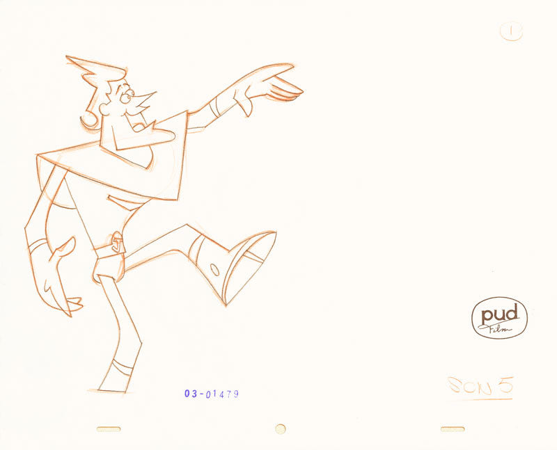  Jim Dewicky - animation production drawing - Jax walks quietly