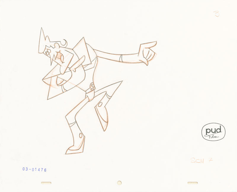  Jim Dewicky - animation production drawing - Jax points things out