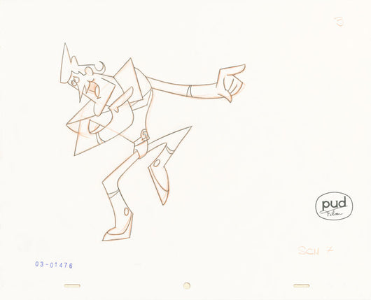  Jim Dewicky - animation production drawing - Jax points things out