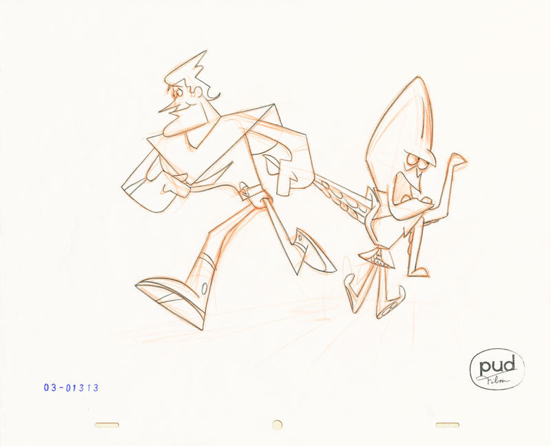  Jim Dewicky - animation production drawing - Jax and mantagon go for a walk