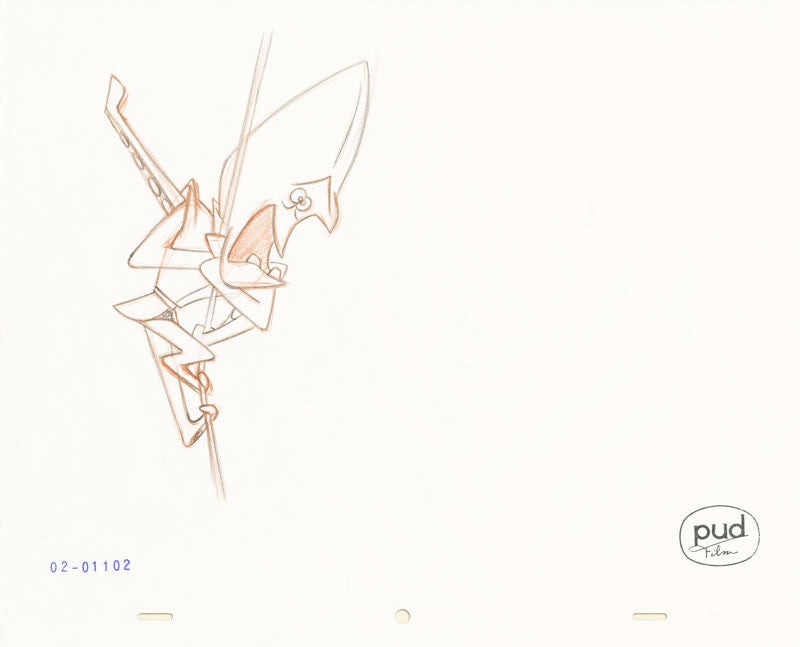  Jim Dewicky - animation production drawing - Mantagon on a rope
