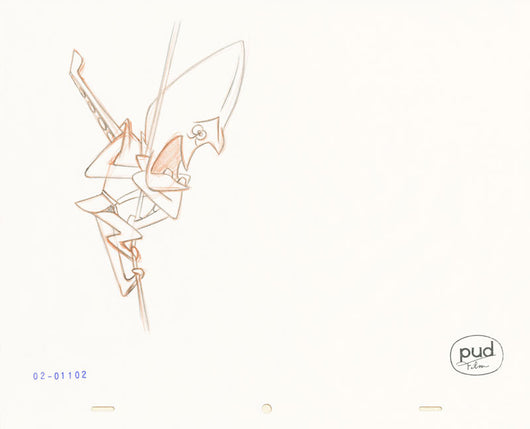  Jim Dewicky - animation production drawing - Mantagon on a rope