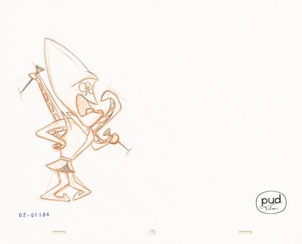 Jim Dewicky - animation production drawing - Mantagon pulls lever