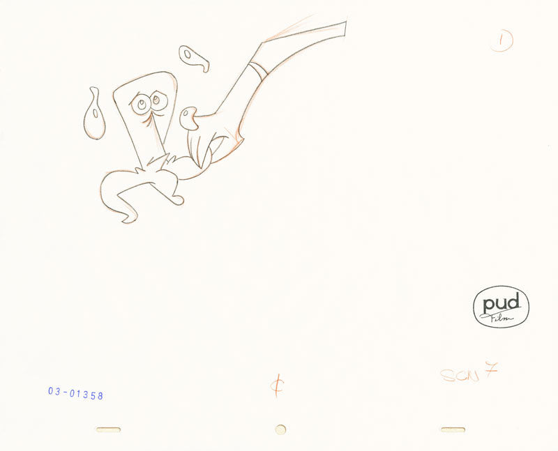  Jim Dewicky - animation production drawing - Jax grab mantagon baby