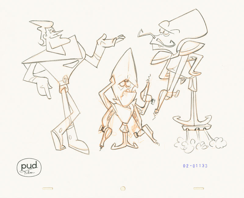  Jim Dewicky - animation production drawing - Jax, mantagon and mantagon general have a conversation 