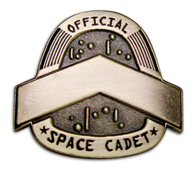 Official Space Cadet chevron pin with bronze finish